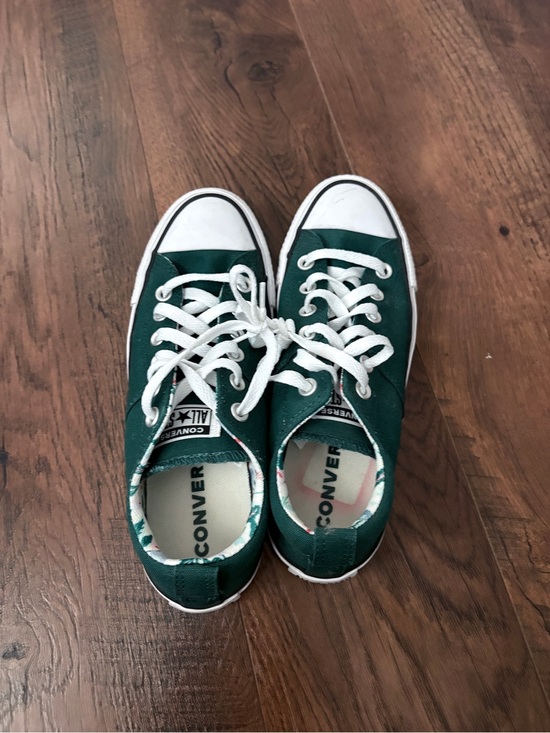 Converse Shoes - Converse Floral Canvas Sneakers in Teal and White
